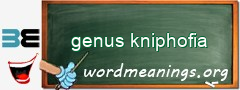 WordMeaning blackboard for genus kniphofia